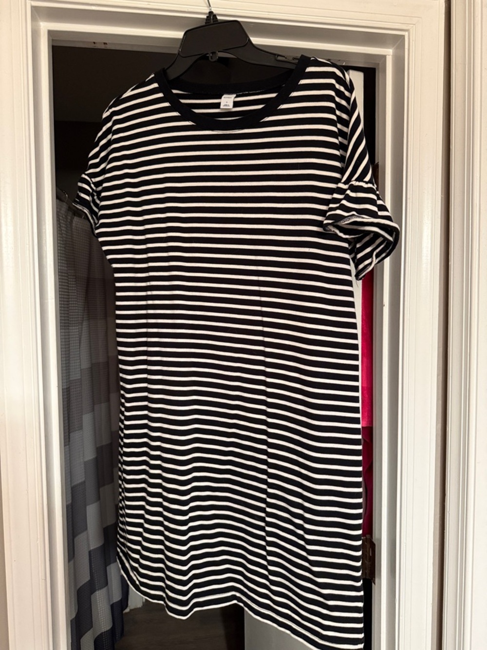 Ruffle Sleeve Striped Dress